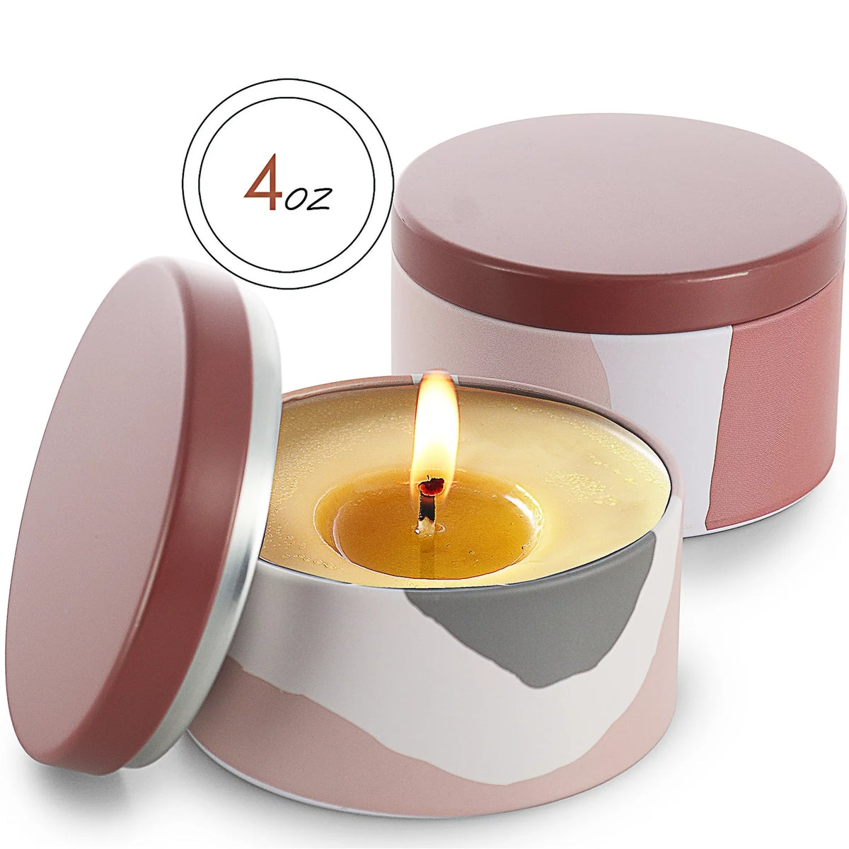Candle Tins with Lids Stainless Steel 4Oz Set of 12 A4836