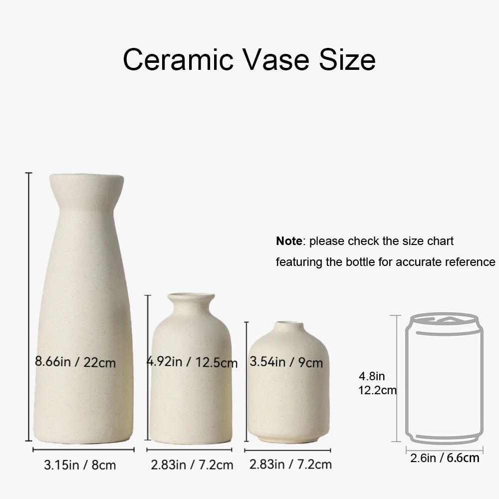 Beige Ceramic Vases Set of 3 D25039