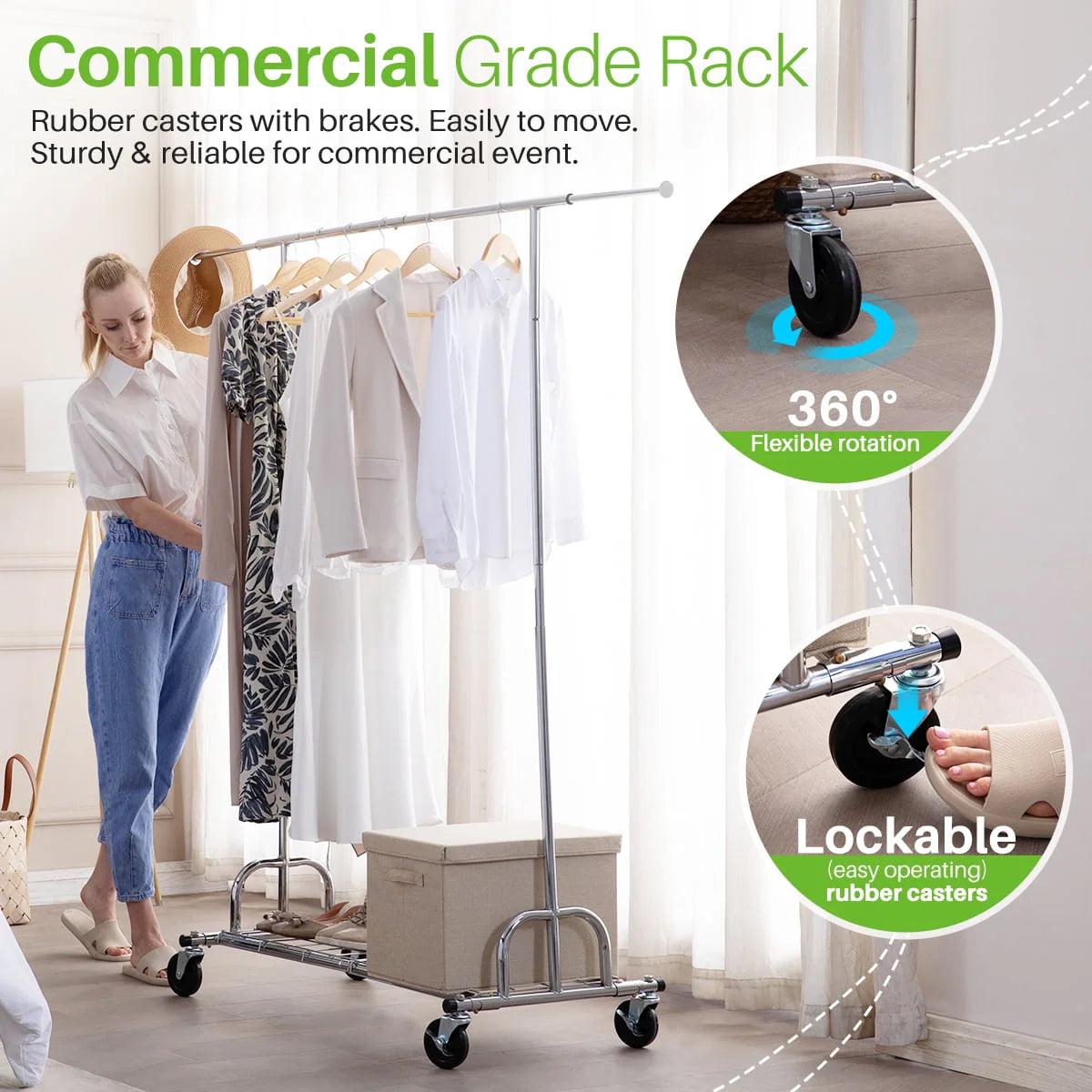 450 lbs Clothing Rack with Shelves C740