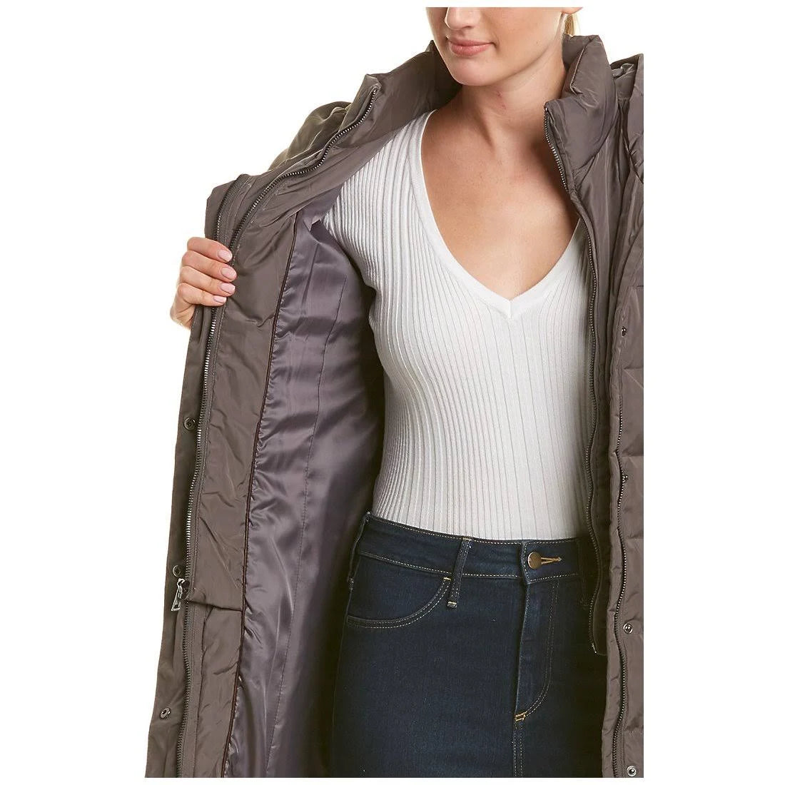 Carbon Hooded Down Puffer Coat G34721