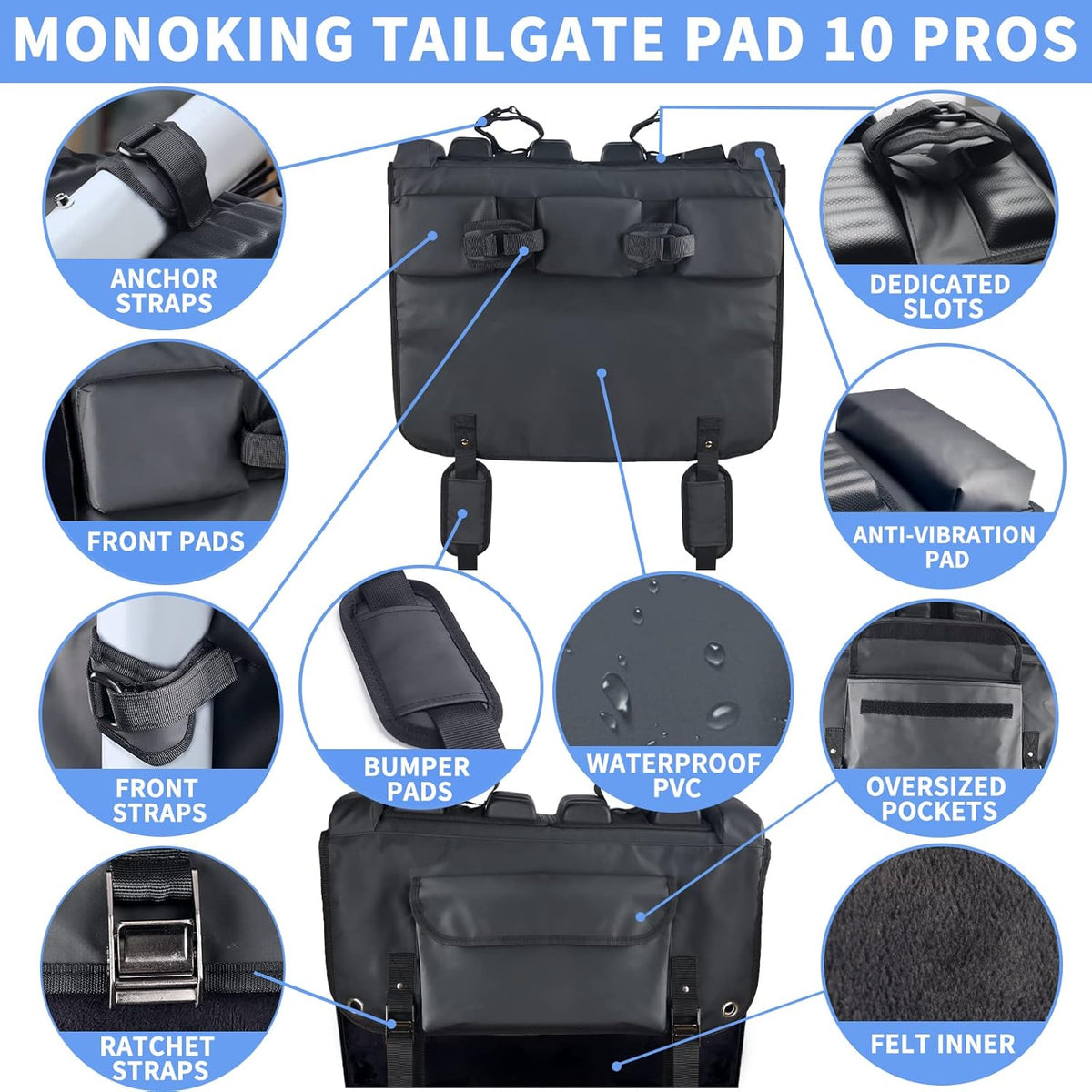 Tailgate Bike Pads with Tool Pocket, 21" Wide Pack of 2 N902943