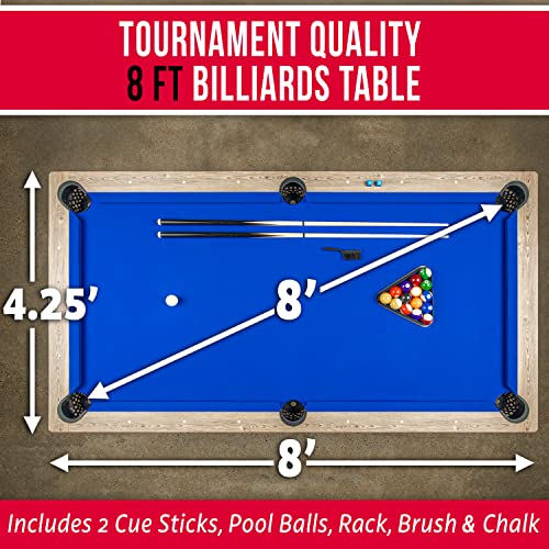 8 ft Pool Table with Wood Finish N286