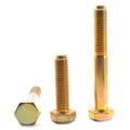 0.44-14 x 2 Coarse Threaded Grade 5 Hex Cap Screw, Medium Carbon Steel - Yellow Cadmium Plated - 375 B938995