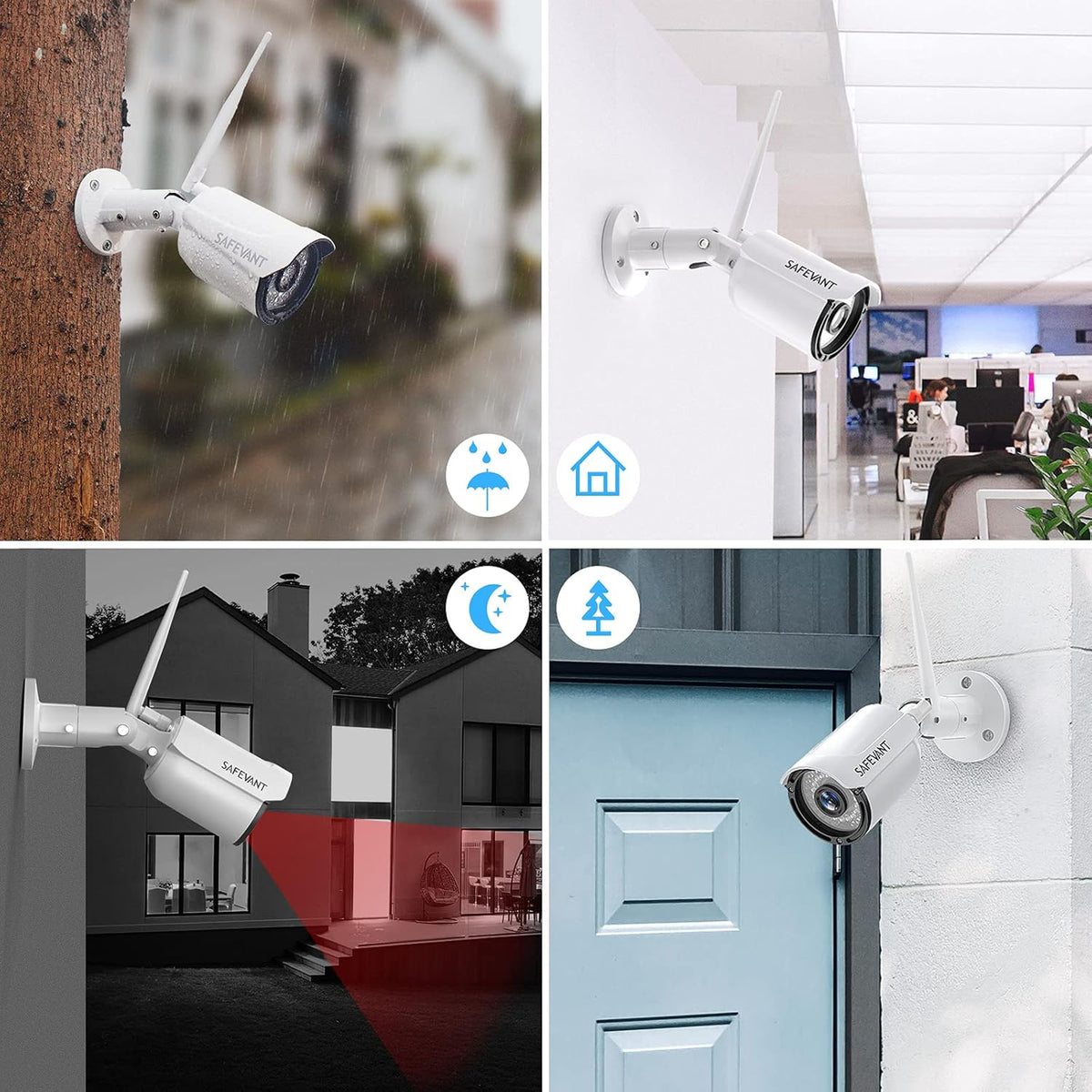 1080P Wireless Security Camera System 8 Channel 8PCS 2MP Night Vision U9818