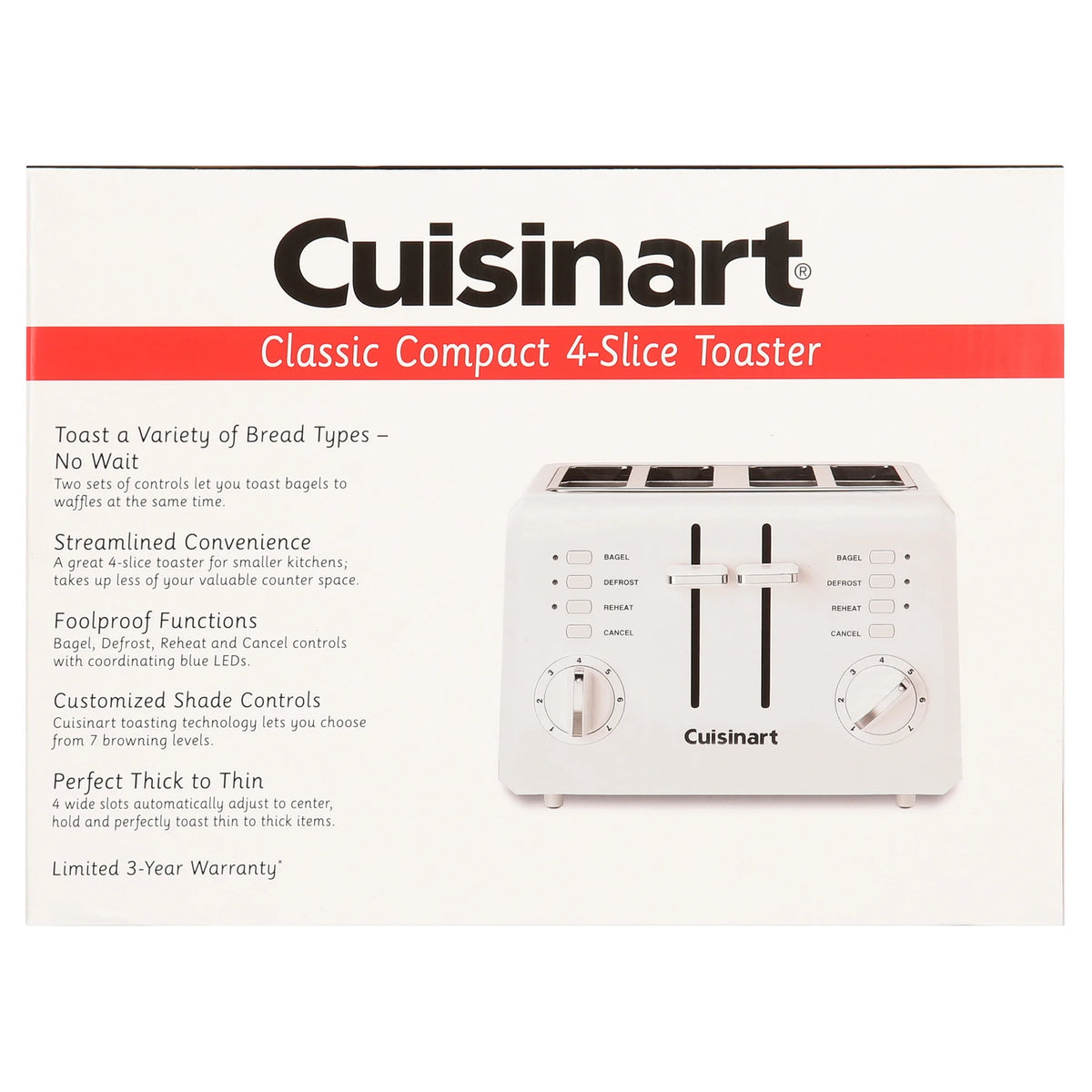 4 Slice Compact Plastic Toaster I637873