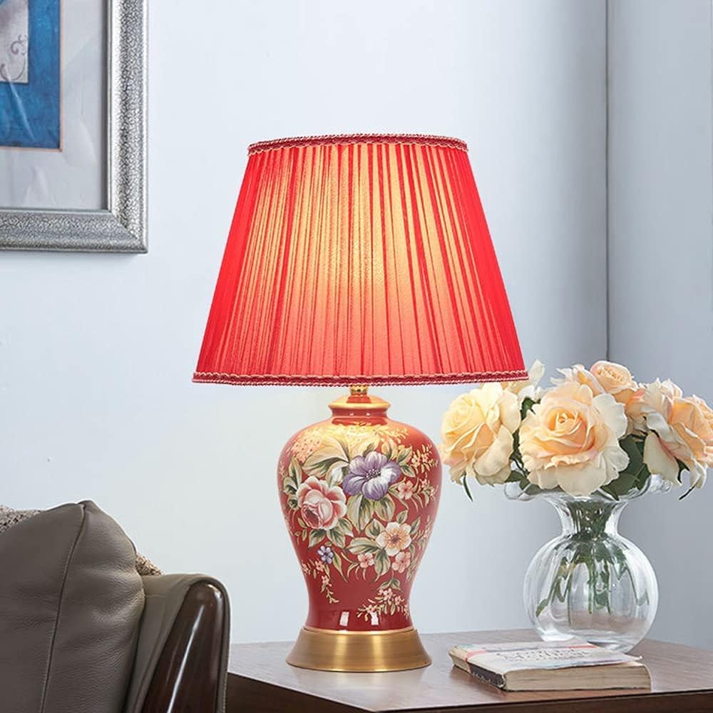 Red Glazed Ceramic Table Lamp E4693