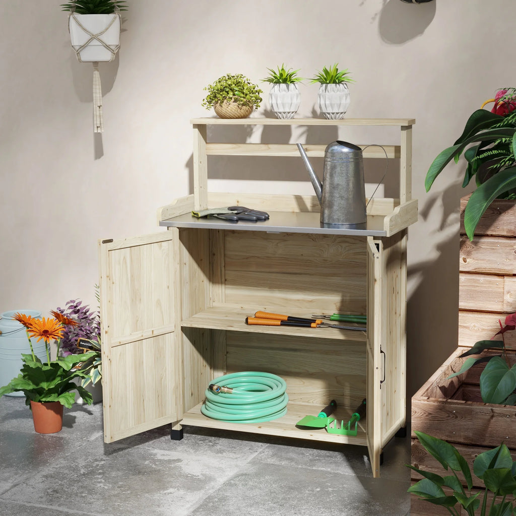 Potting Bench with Storage Cabinet J4066