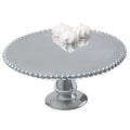 Silver Beaded Aluminum Cake Pillar T884