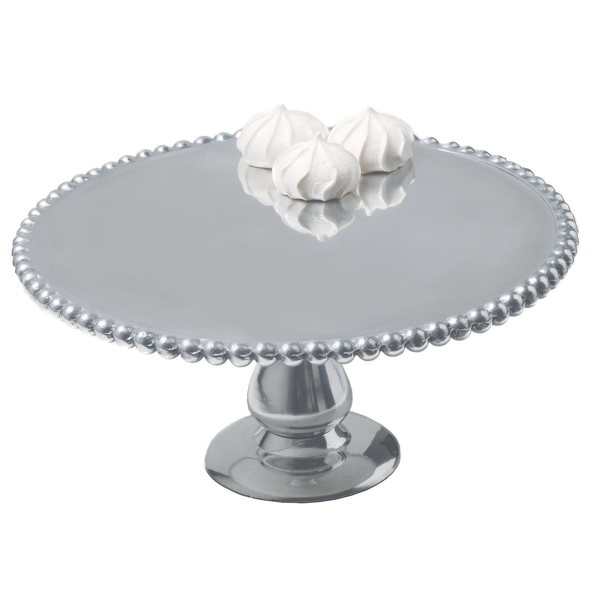 Silver Beaded Aluminum Cake Pillar T884