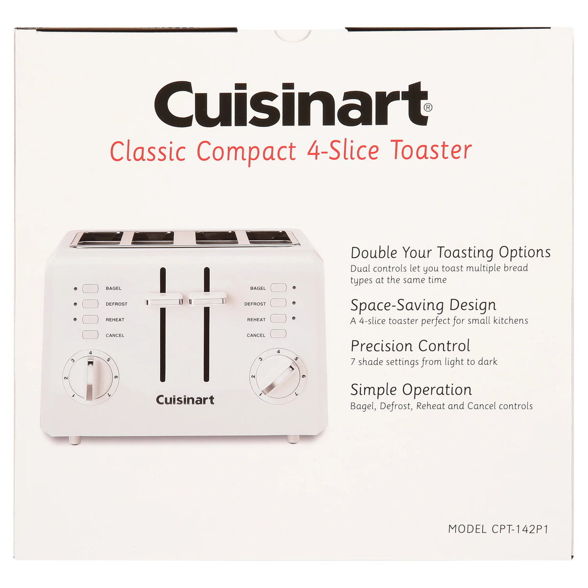 4 Slice Compact Plastic Toaster I637873