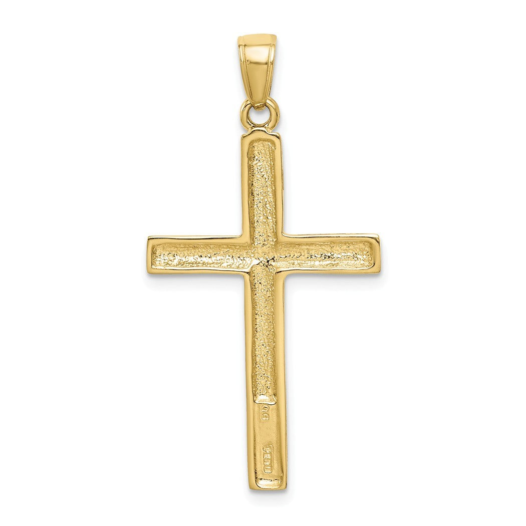 10k Solid Gold Polished Cross Pendant Necklace C286192