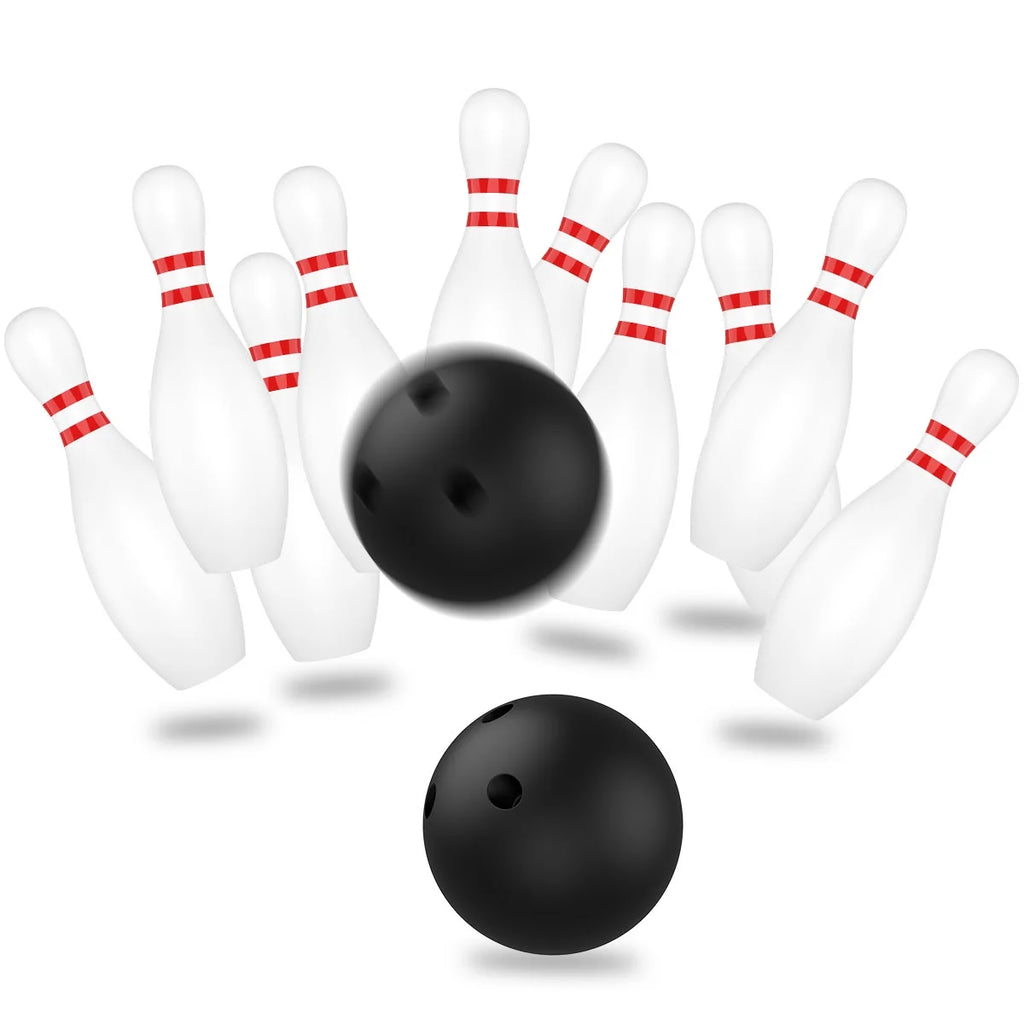 12 Pcs Kids Bowling Set with 10 White Pins and 2 Balls U57275