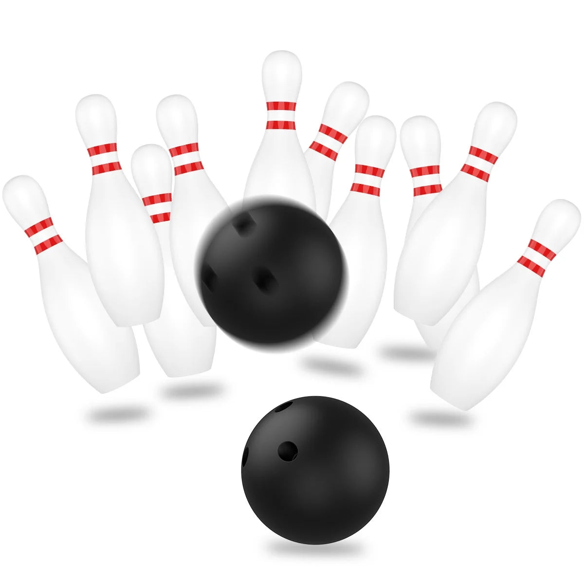 12 Pcs Kids Bowling Set with 10 White Pins and 2 Balls U57275