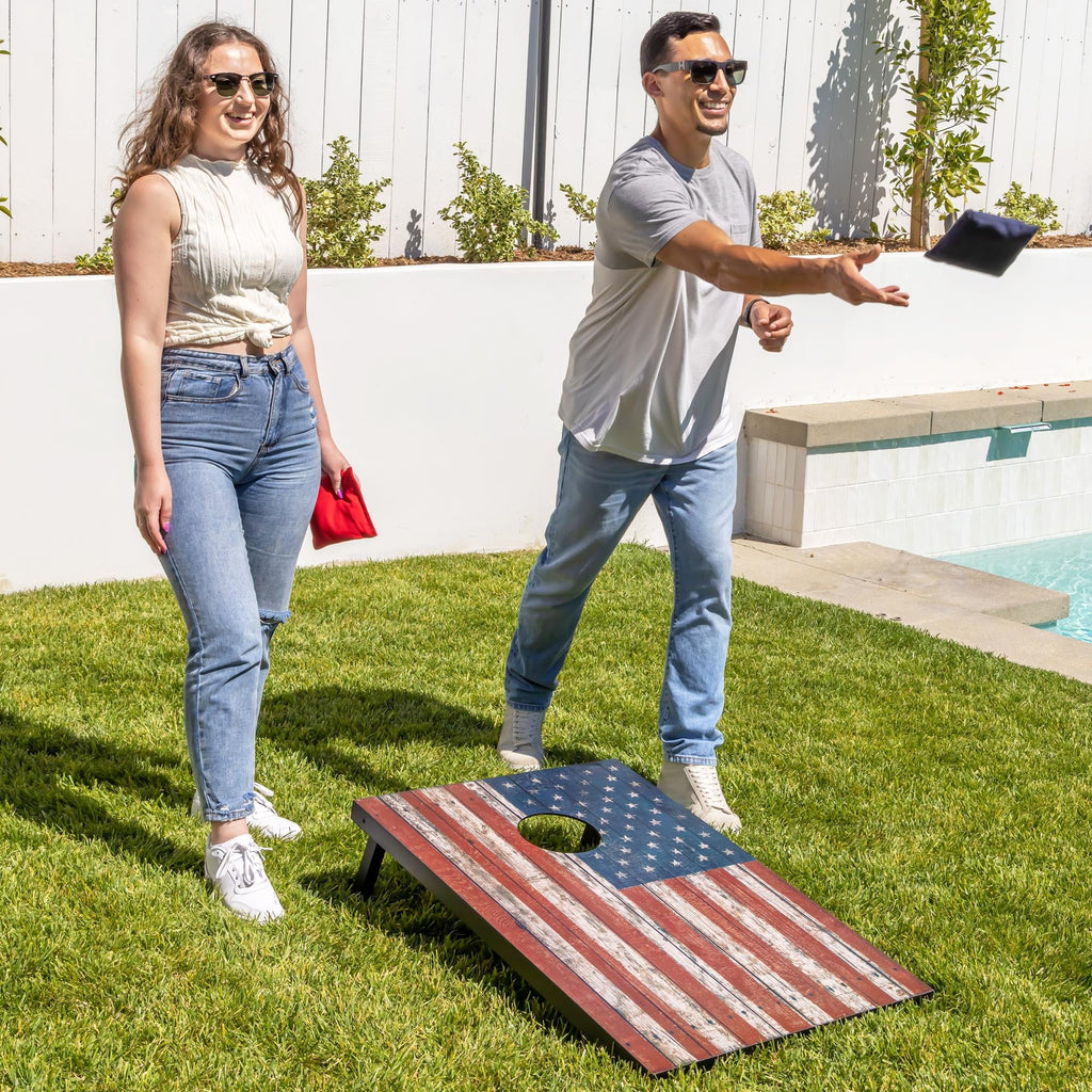 American Flag Cornhole Set with 8 Bean Bags L614