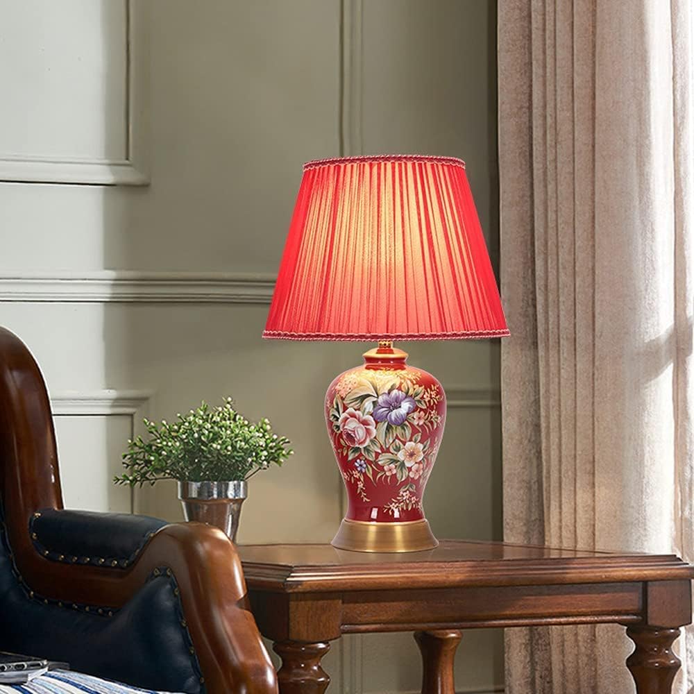 Red Glazed Ceramic Table Lamp E4693