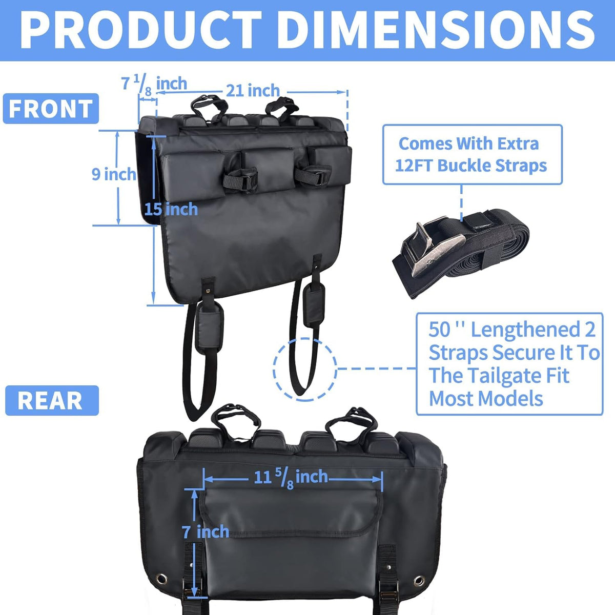 Tailgate Bike Pads with Tool Pocket, 21" Wide Pack of 2 N902943