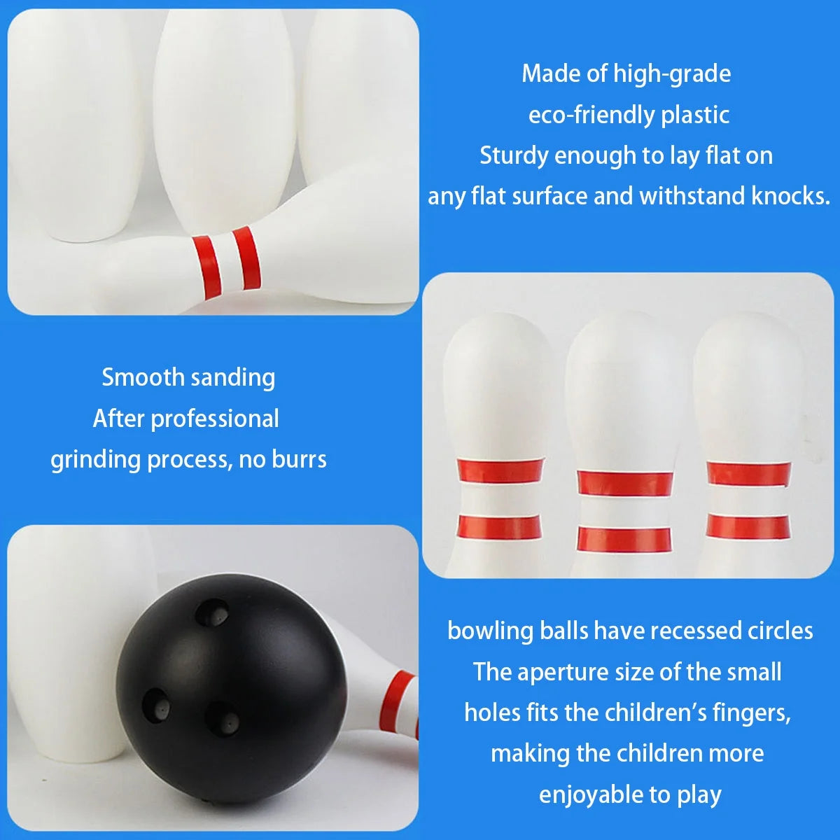 12 Pcs Kids Bowling Set with 10 White Pins and 2 Balls U57275