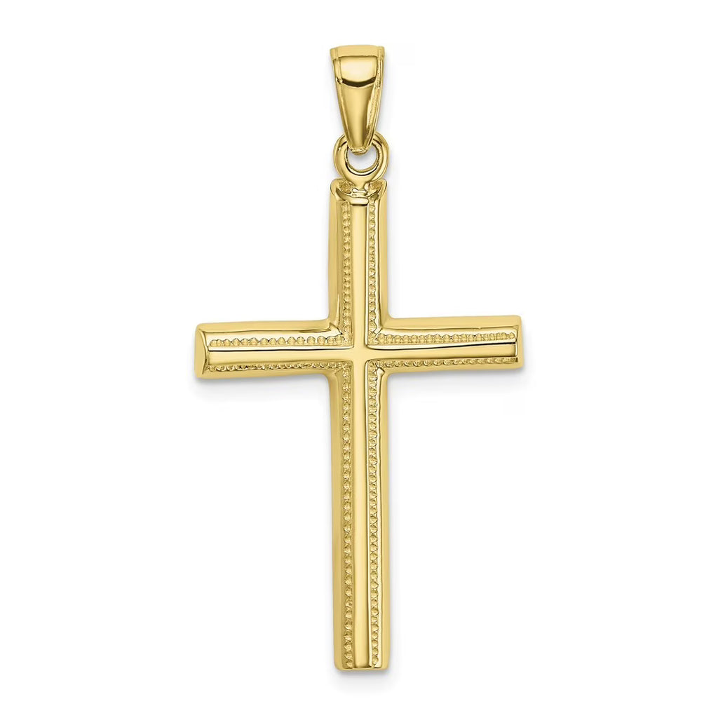 10k Solid Gold Polished Cross Pendant Necklace C286192