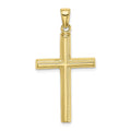 10k Solid Gold Polished Cross Pendant Necklace C286192