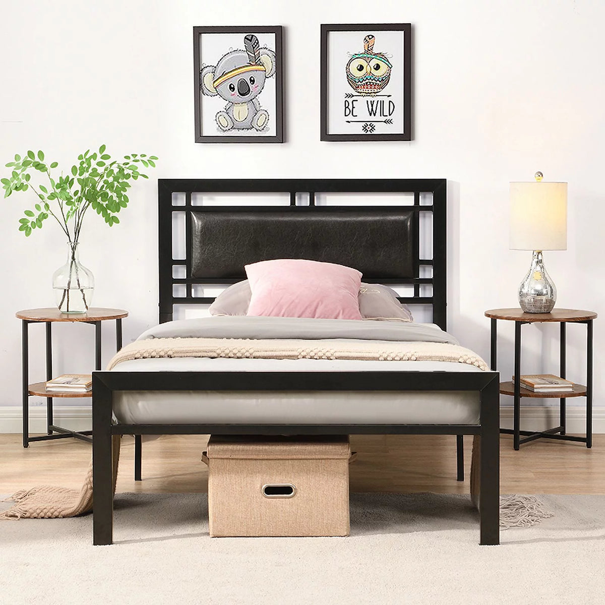 Twin Size Black Metal Bed Frame P645879