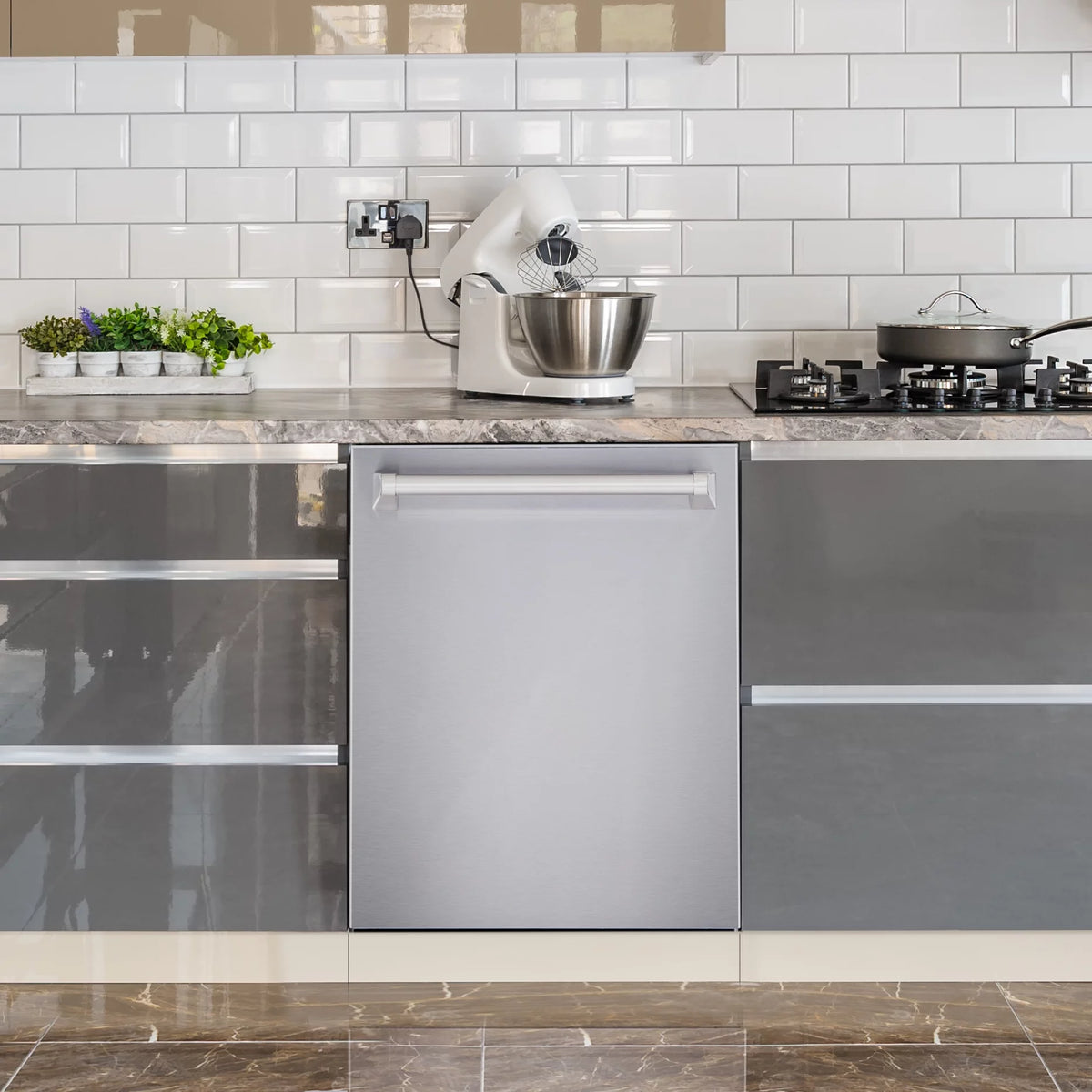 3 Piece Kitchen Appliance Package with Gas Range Range Hood and Dishwasher L1791