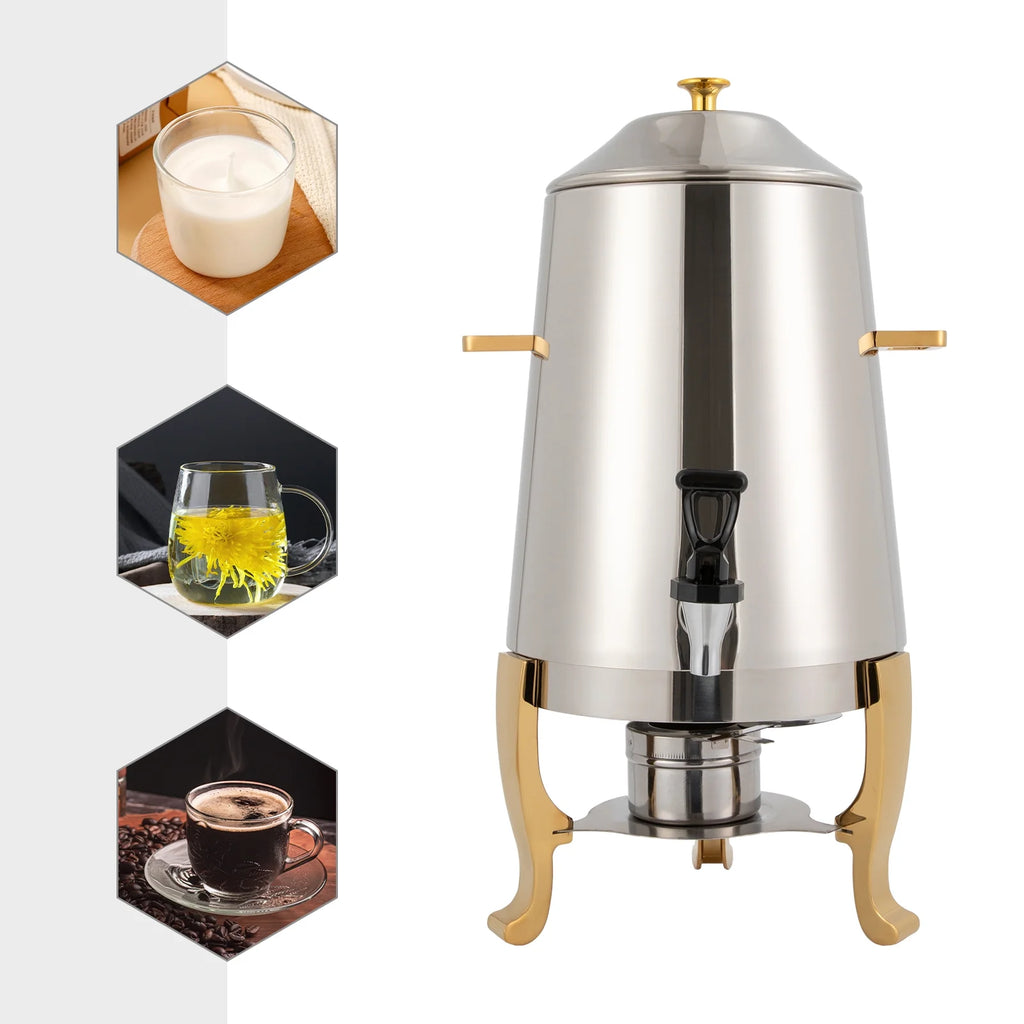 Heatable Stainless Steel Hot Beverage Dispenser with Spigot 13L V152506