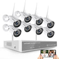 1080P Wireless Security Camera System 8 Channel 8PCS 2MP Night Vision U9818