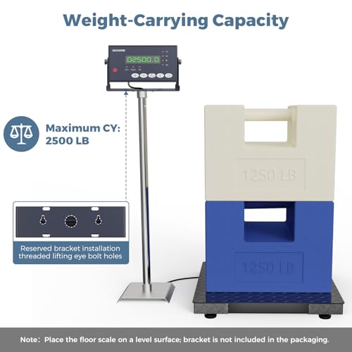 24"x24" 2500 lb Black Digital Industrial Floor Scale L1027
