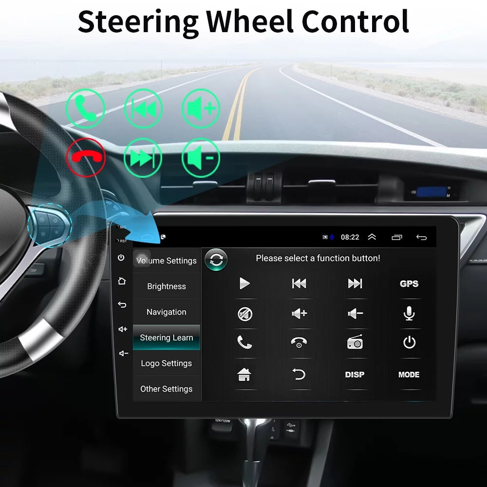 Android 12 Double 2 Din Car Stereo Radio 10.1'' HD Touch Screen 1080P Car Multimedia Player Head Unit Bluetooth WIFI GPS FM Receiver with Rearview Camera C3644