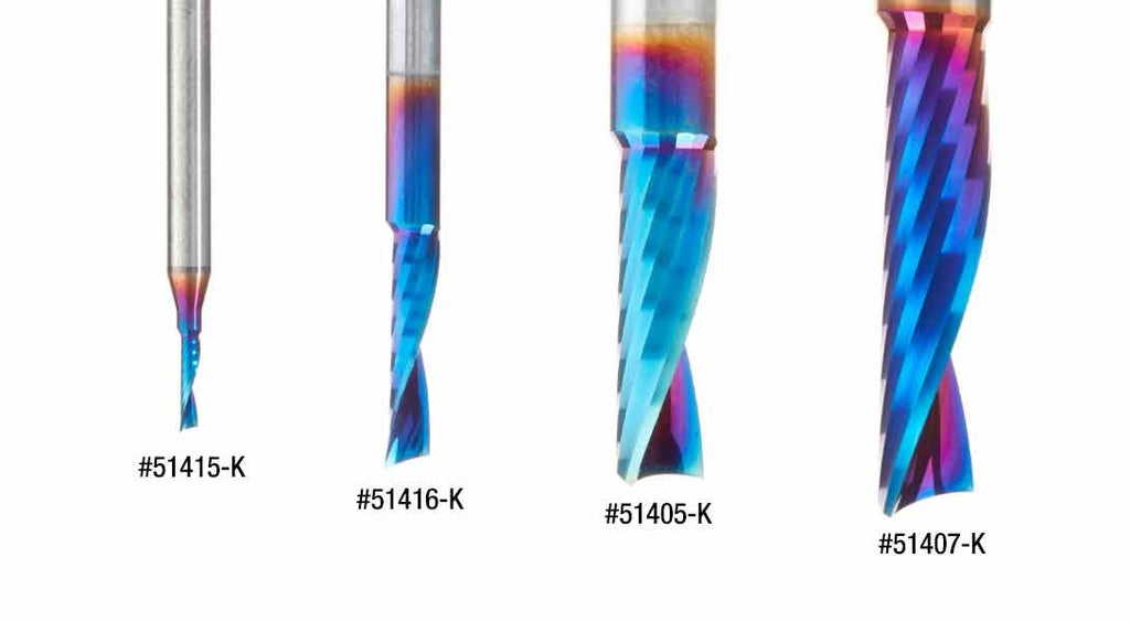 Solid Carbide Spiral CNC Router Bit O-Flute Up-Cut 1/32 Dia x 3/16 x 1/4 Shank x 2 Inch Long H8489