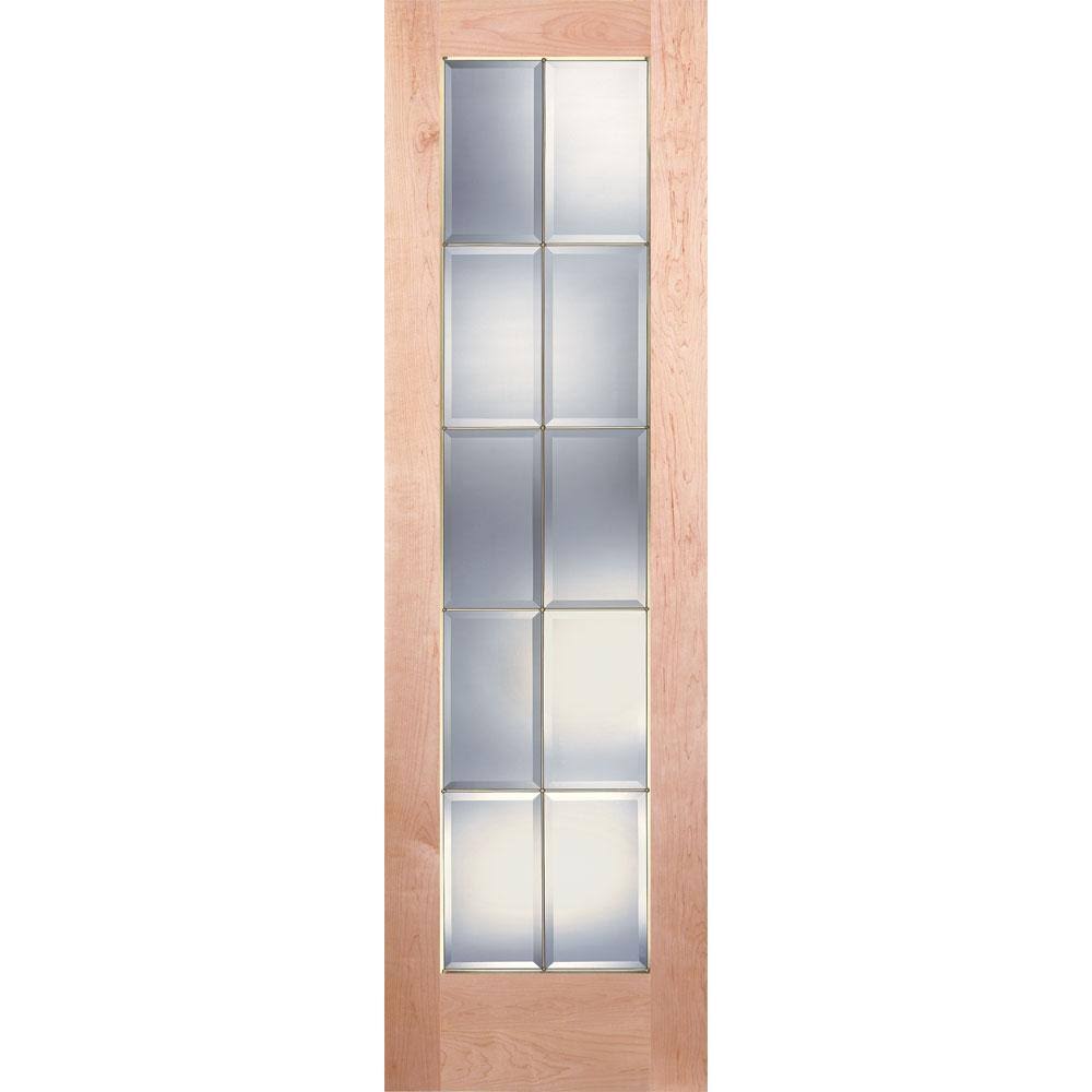 10 Lite Unfinished Maple Clear Bevel Brass Woodgrain Interior Door Slab T7201