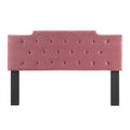Dusty Rose Pink Tufted Velvet California King Headboard K814950