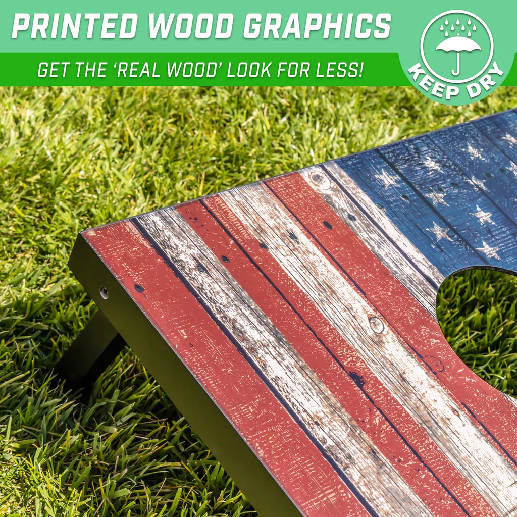 American Flag Cornhole Set with 8 Bean Bags L614