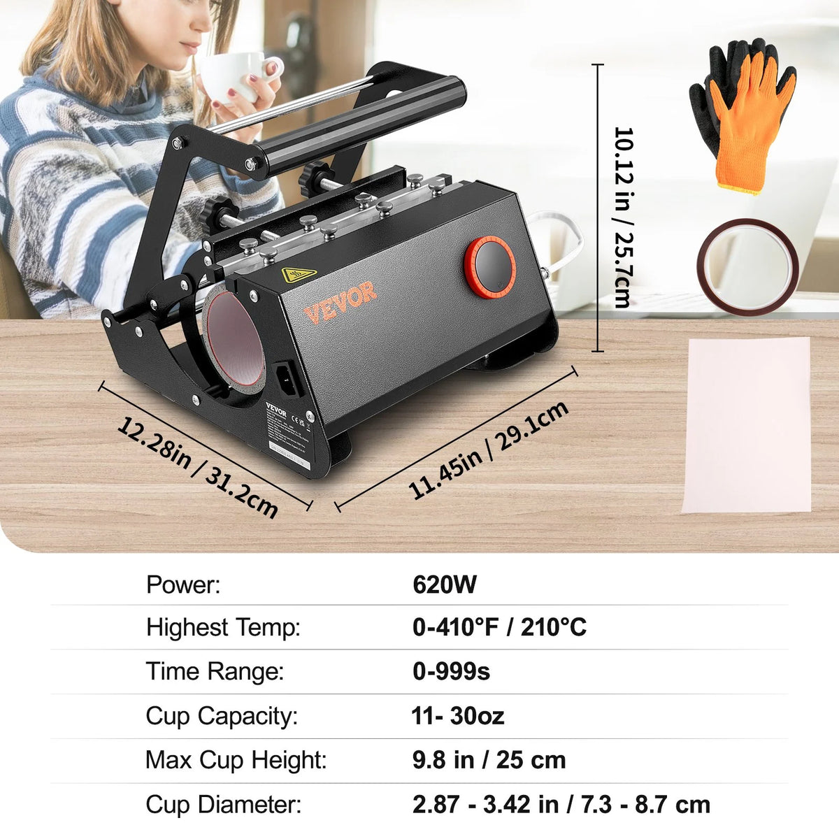 30oz Mug Heat Press Machine Sublimation Transfer for Straight Skinny Tumblers Z821542