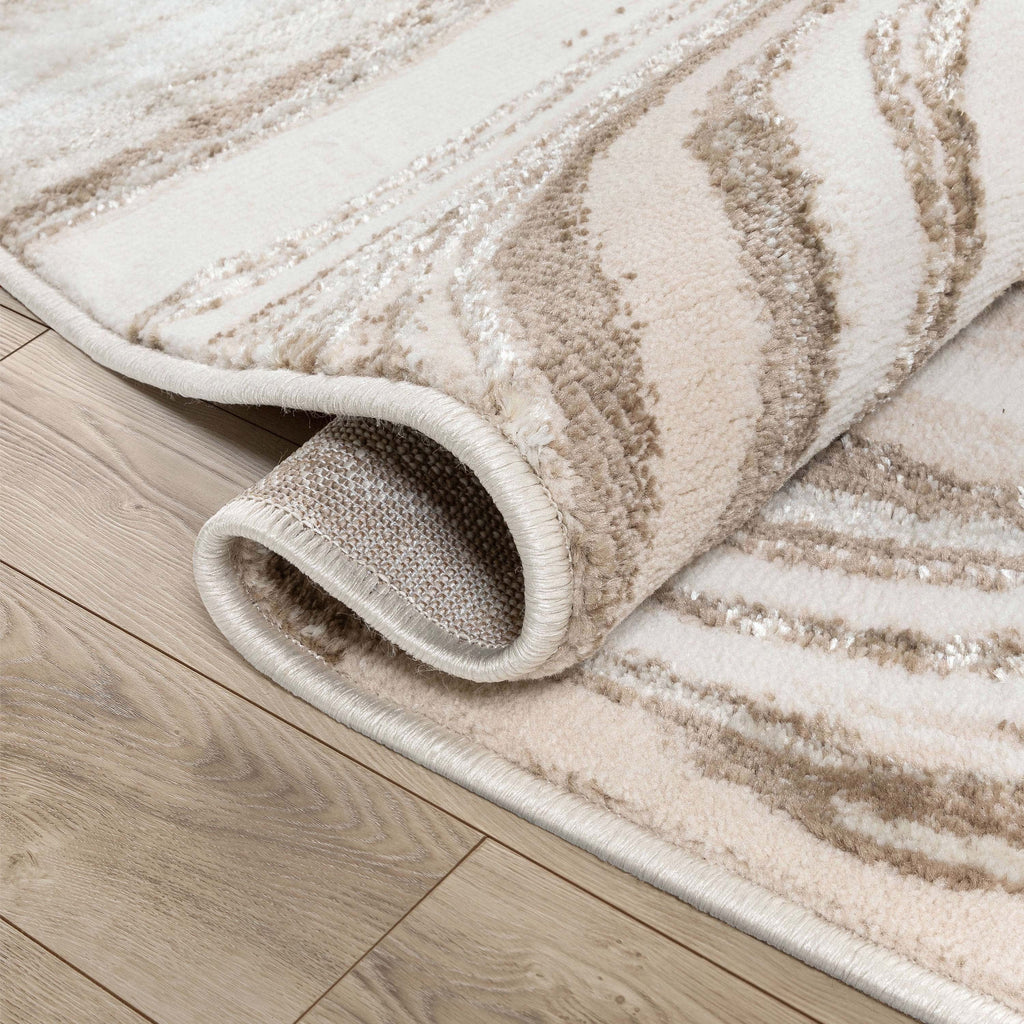 7'10" x 9'10" Ivory Abstract Area Rug D607
