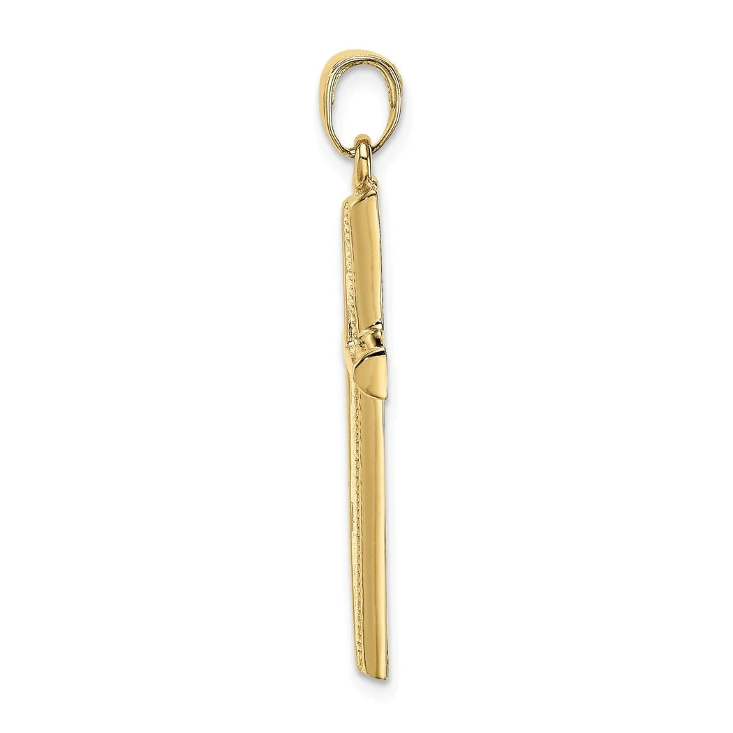 10k Solid Gold Polished Cross Pendant Necklace C286192
