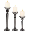 Set of 3 Black Aluminum Candle Holders G314
