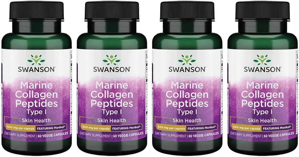 Marine Collagen Peptides Type I 500 mg 60 Veg Caps 4 Pack F861596