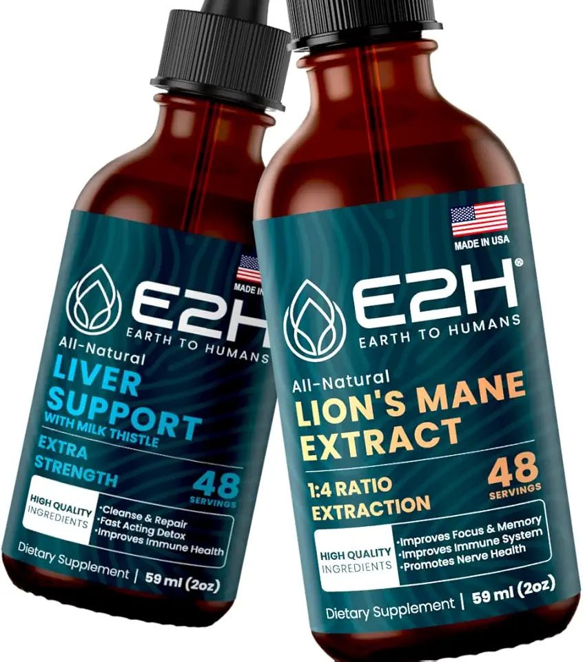 Liver Support and Cordyceps Mushroom Supplement, Vegan, 2 Fl Oz Each V14679