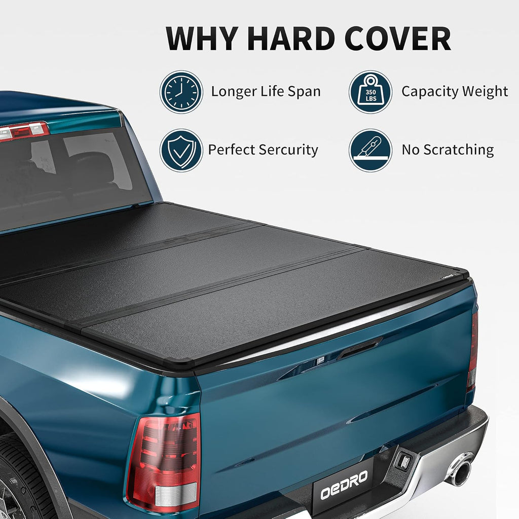 Hard Tri-fold Truck Bed Tonneau Cover for 2009-2022 Dodge Ram 1500, 5.6 ft Bed N2229