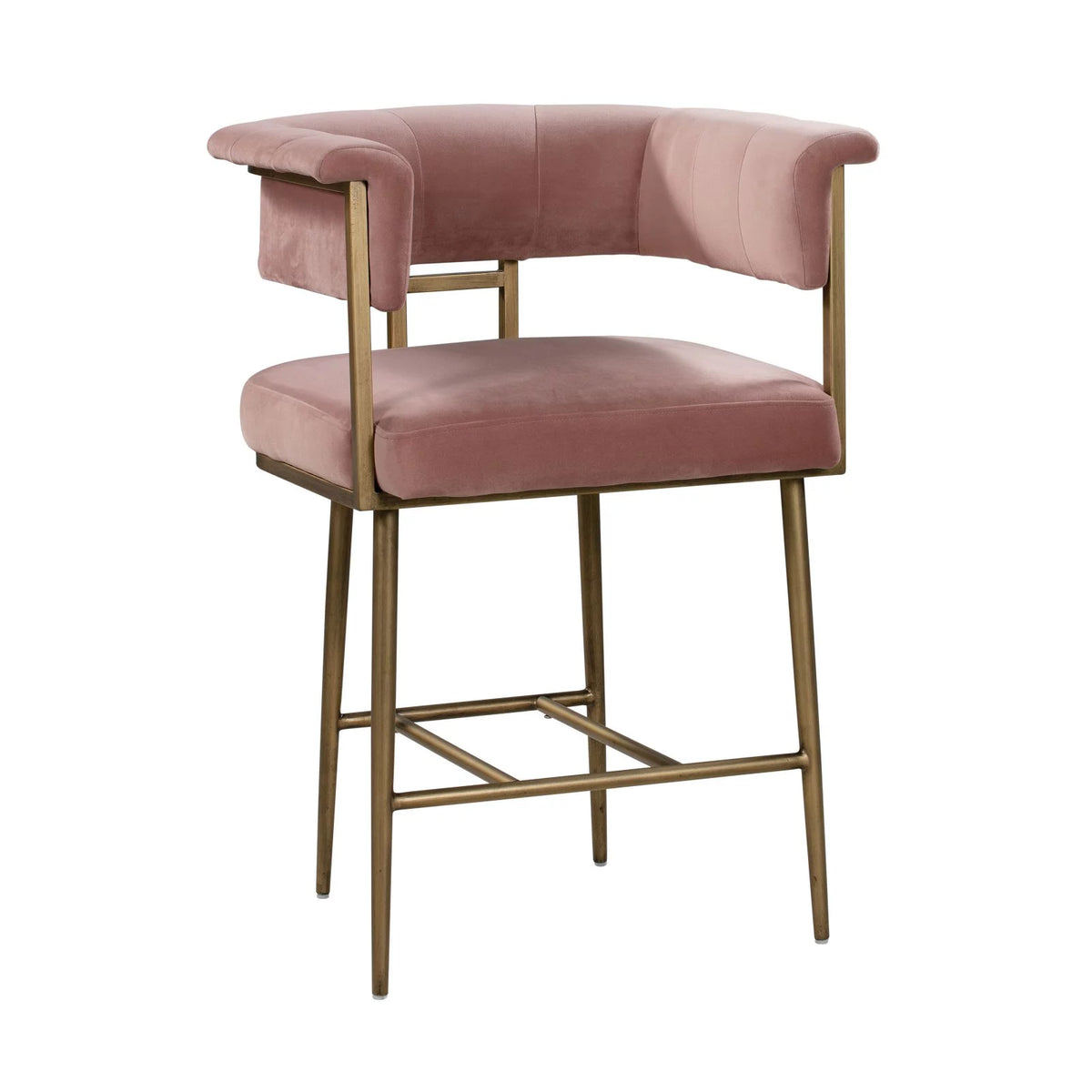 Blush Velvet Counter Stool M3834