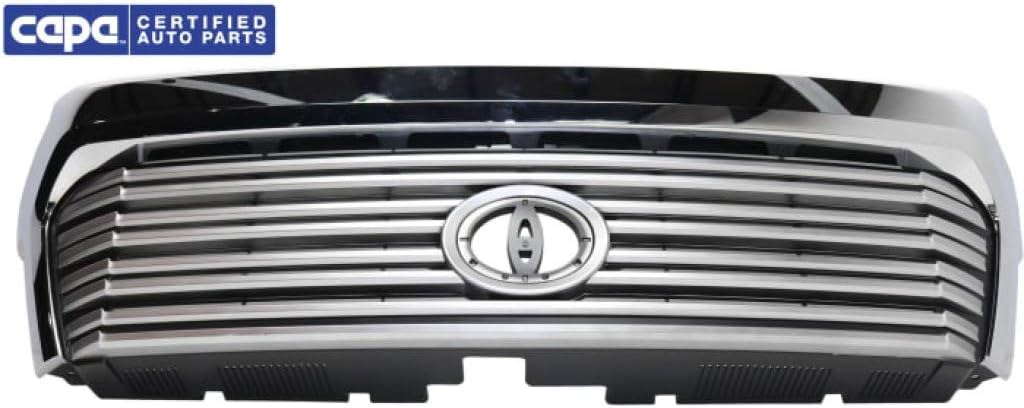 Painted Silver Shell Grille Assembly with Gray Insert and Chrome Molding Q330