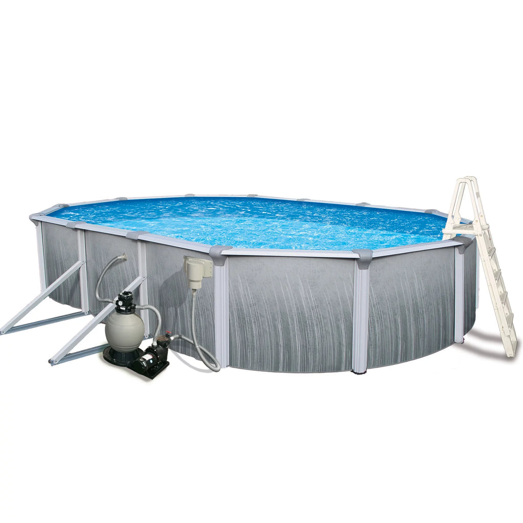 12-ft x 24-ft Oval 52-in Deep Metal Wall Swimming Pool E277