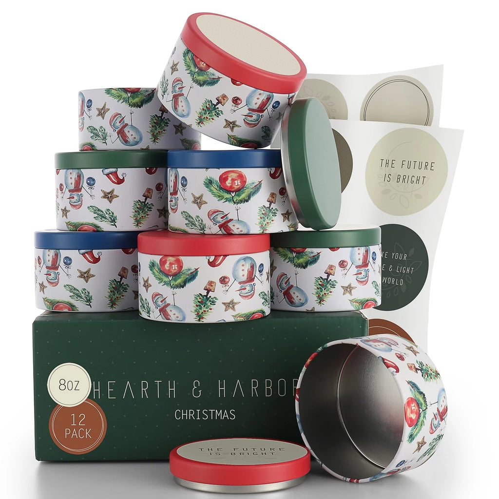 Candle Tins with Lids Stainless Steel 4Oz Set of 12 A4836