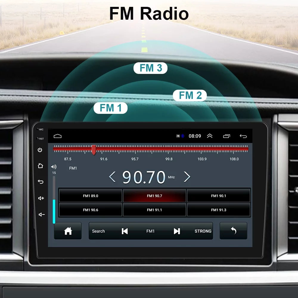 Android 12 Double 2 Din Car Stereo Radio 10.1'' HD Touch Screen 1080P Car Multimedia Player Head Unit Bluetooth WIFI GPS FM Receiver with Rearview Camera C3644