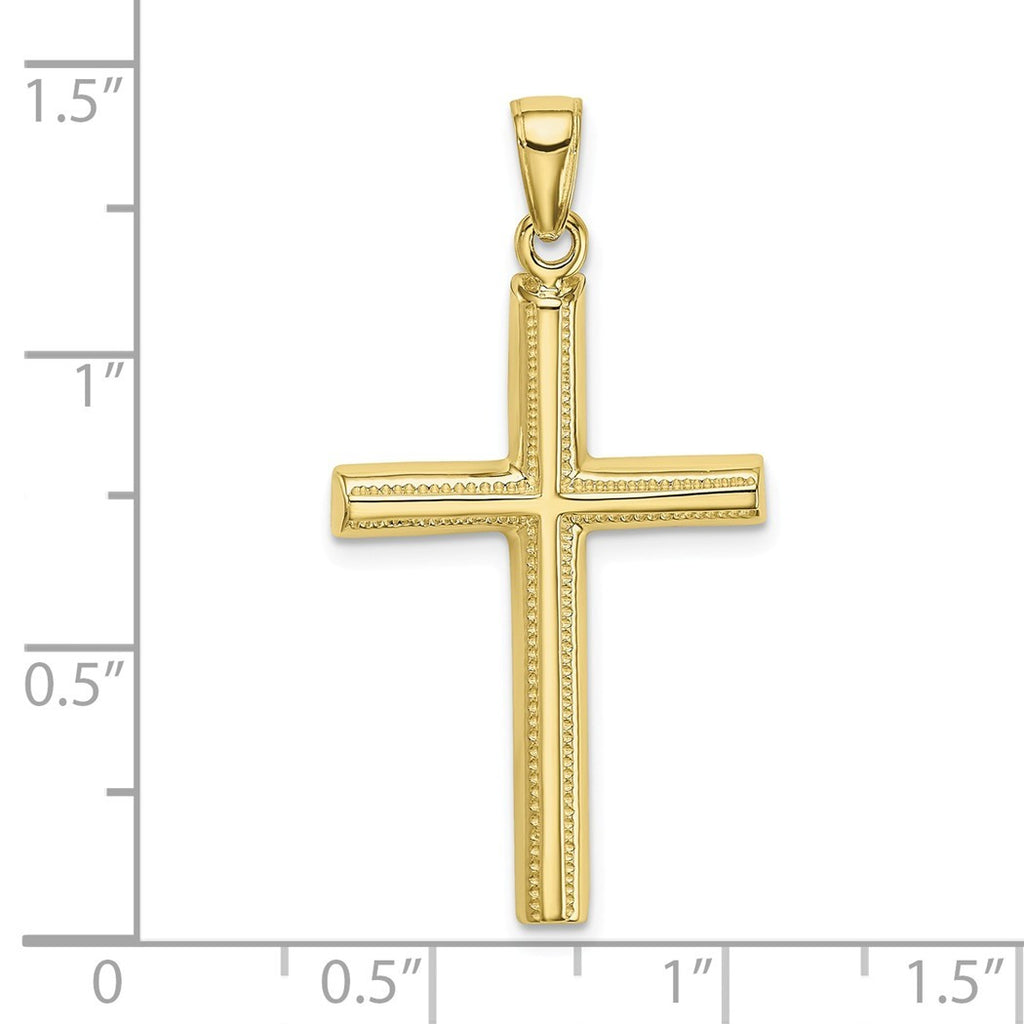10k Solid Gold Polished Cross Pendant Necklace C286192