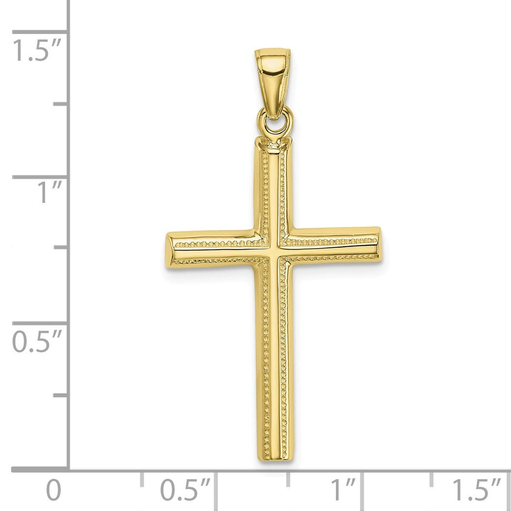 10k Solid Gold Polished Cross Pendant Necklace C286192