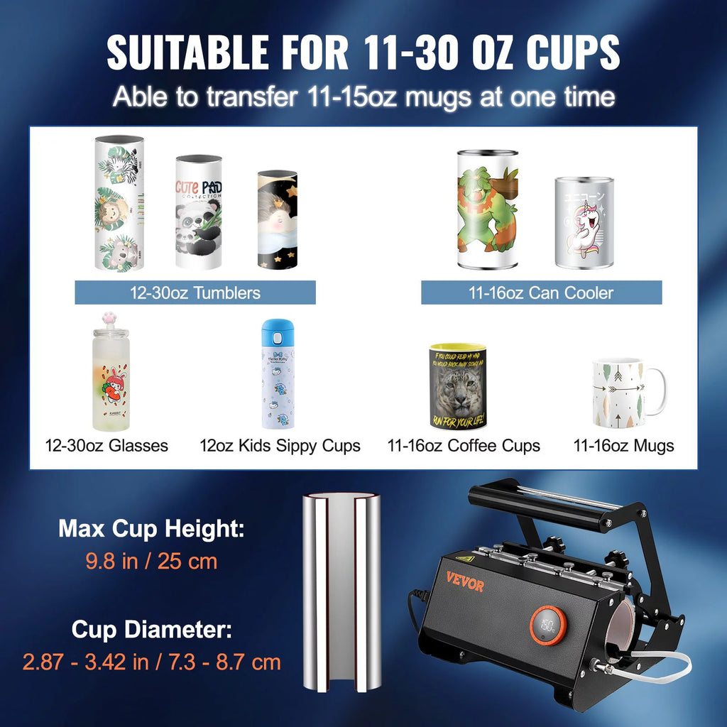 30oz Mug Heat Press Machine Sublimation Transfer for Straight Skinny Tumblers Z821542