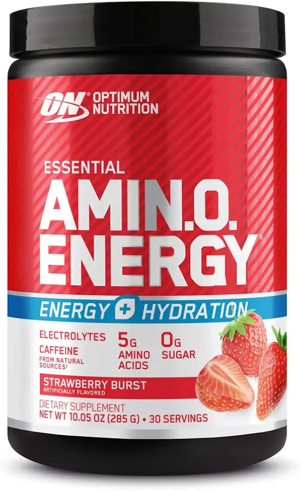 Strawberry Burst BCAA Electrolytes Caffeine Amino Energy Powder 30 Servings F369579