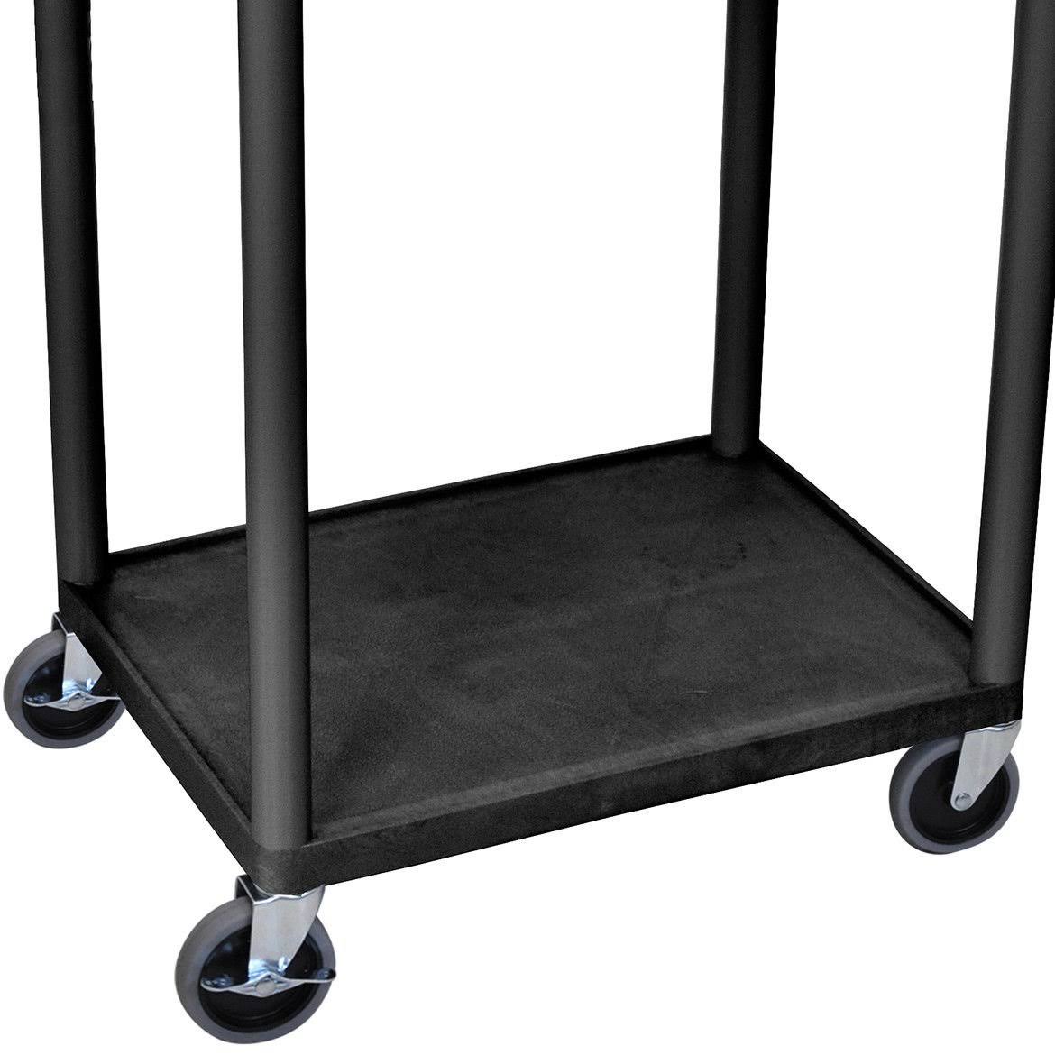 2 Shelf Utility Cart Black O156